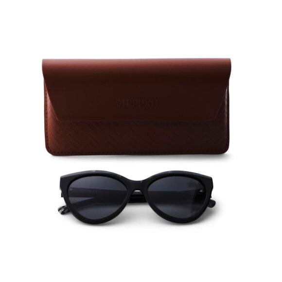 MISSONI Grey/black 57mm Round Sunglasses - Picture 1 of 2